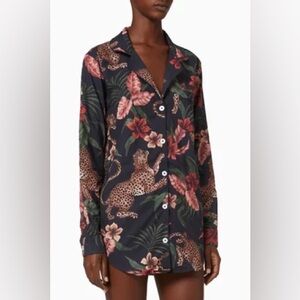 Desmond & Dempsey Soleia Print Long Sleeve Pajama top